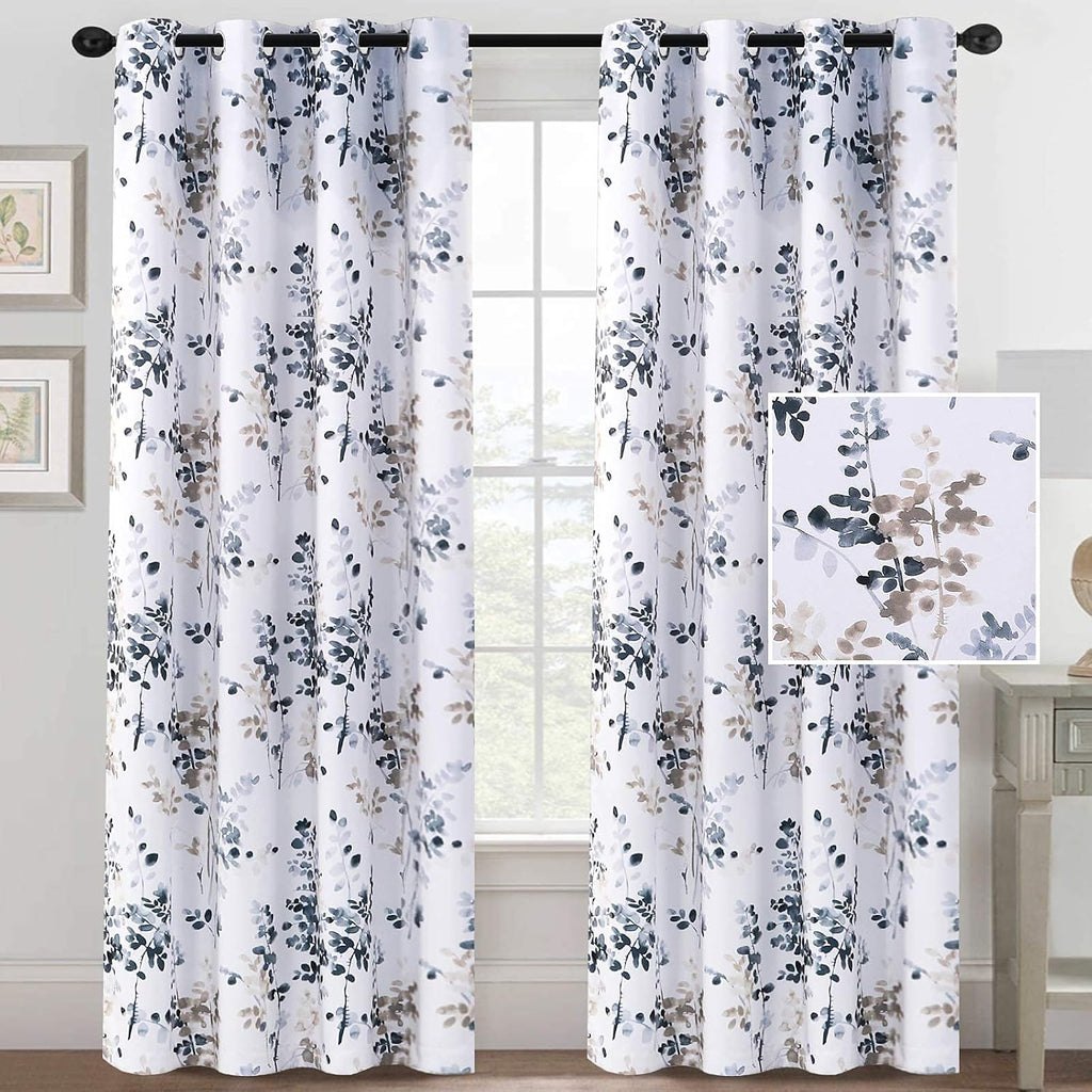 Blackout Curtains for Living Room Darkening Thermal Insulated Panels 84 Inch Long Light Blocking Grommet