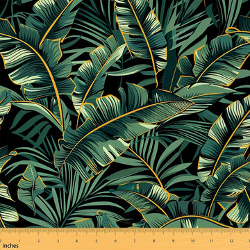 Tropical Leaves Fabric by The Yard Watercolor Green Palm Leaves Fabric for Sewing Lovers Natural Jungle Wild Plants