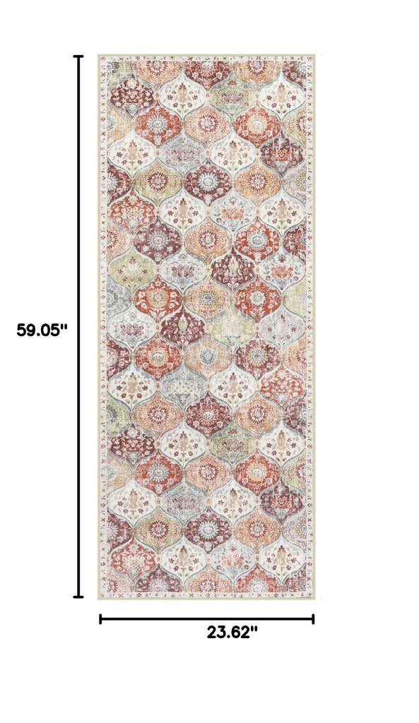 Moroccan Hallway Rug, 2x5 Soft Washable Kitchen Runner Rug Non Slip