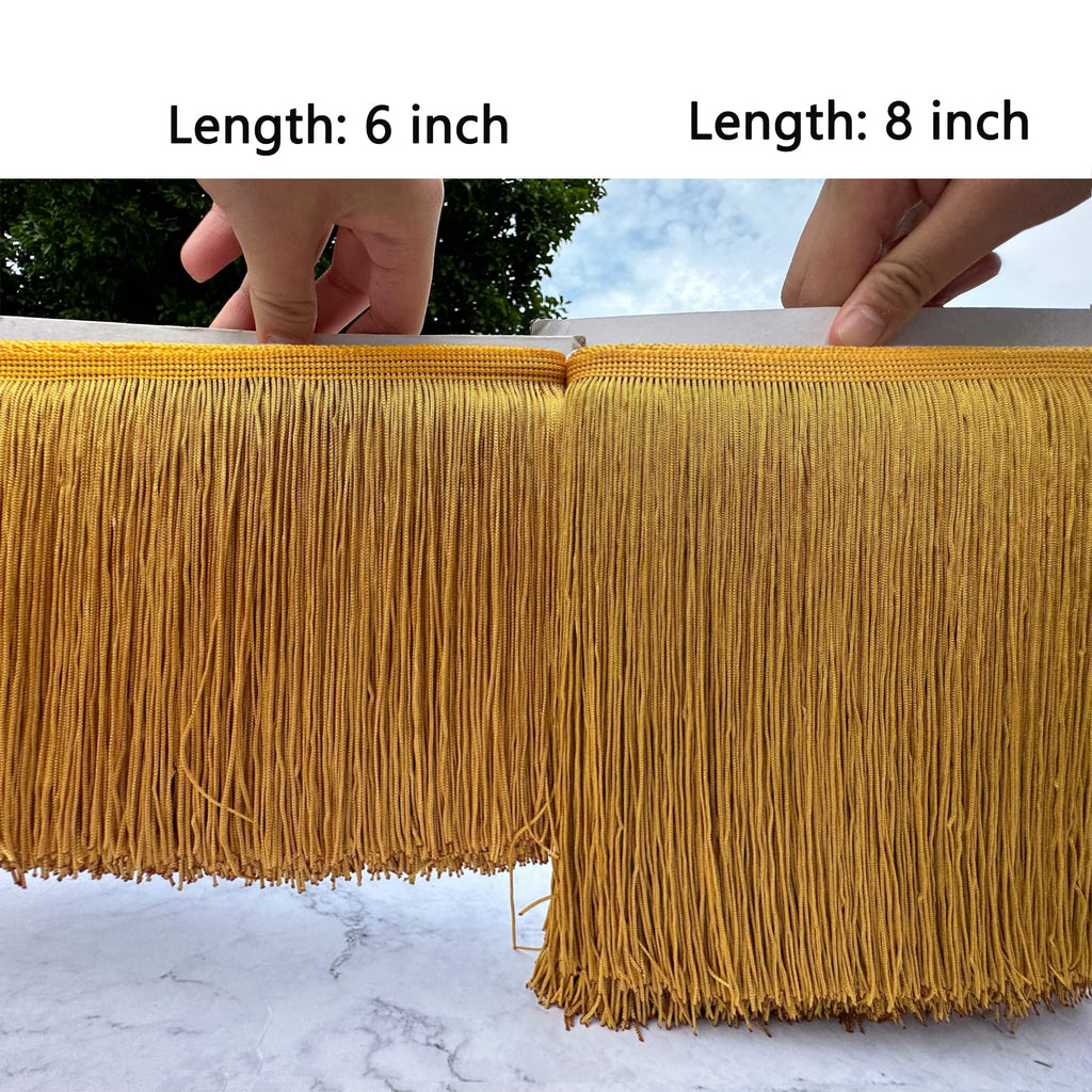 8" Red Fringe Trim Tassel Sewing Trim for Clothes Accessories Latin Wedding Dress DIY Lamp Shade - 10 Yards
