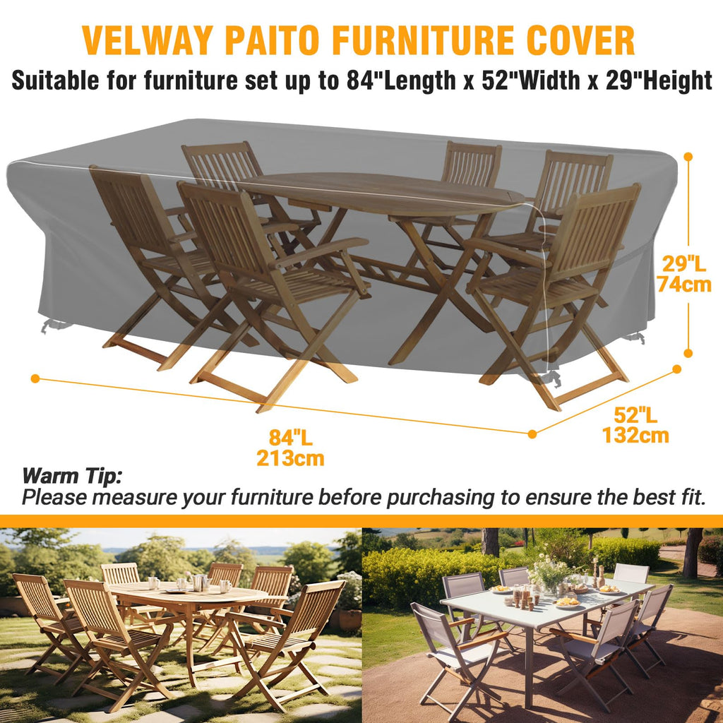 Patio Furniture Set Cover - Heavy Duty 420D Waterproof Weatherproof Sofa Couch Set Covers Garden Dining Table Chair