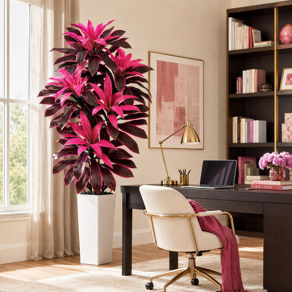 Artificial Purple Dracaena Tree 6FT, Tall Fake Plants Indoor