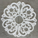 24" OD x 5" ID White Ceiling Medallion 4-Piece Set Ceiling Medallion for Chandelier Decoration, Quick and Easy