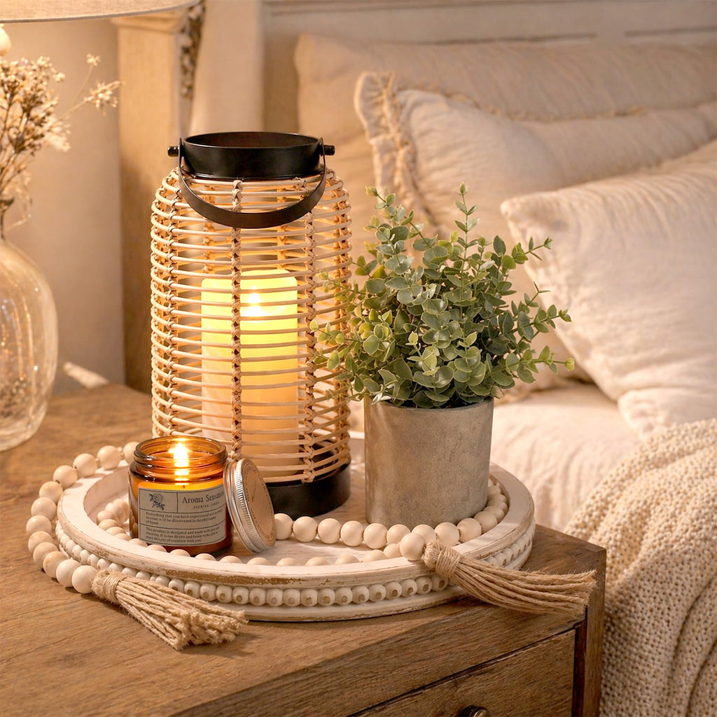 6 Pcs Farmhouse Lantern Decor Set Candle Lanterns Rustic Bobo