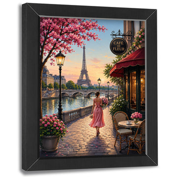 Paris Eiffel Tower Decor Wall, Romantic Seine River Picture 16"x20"