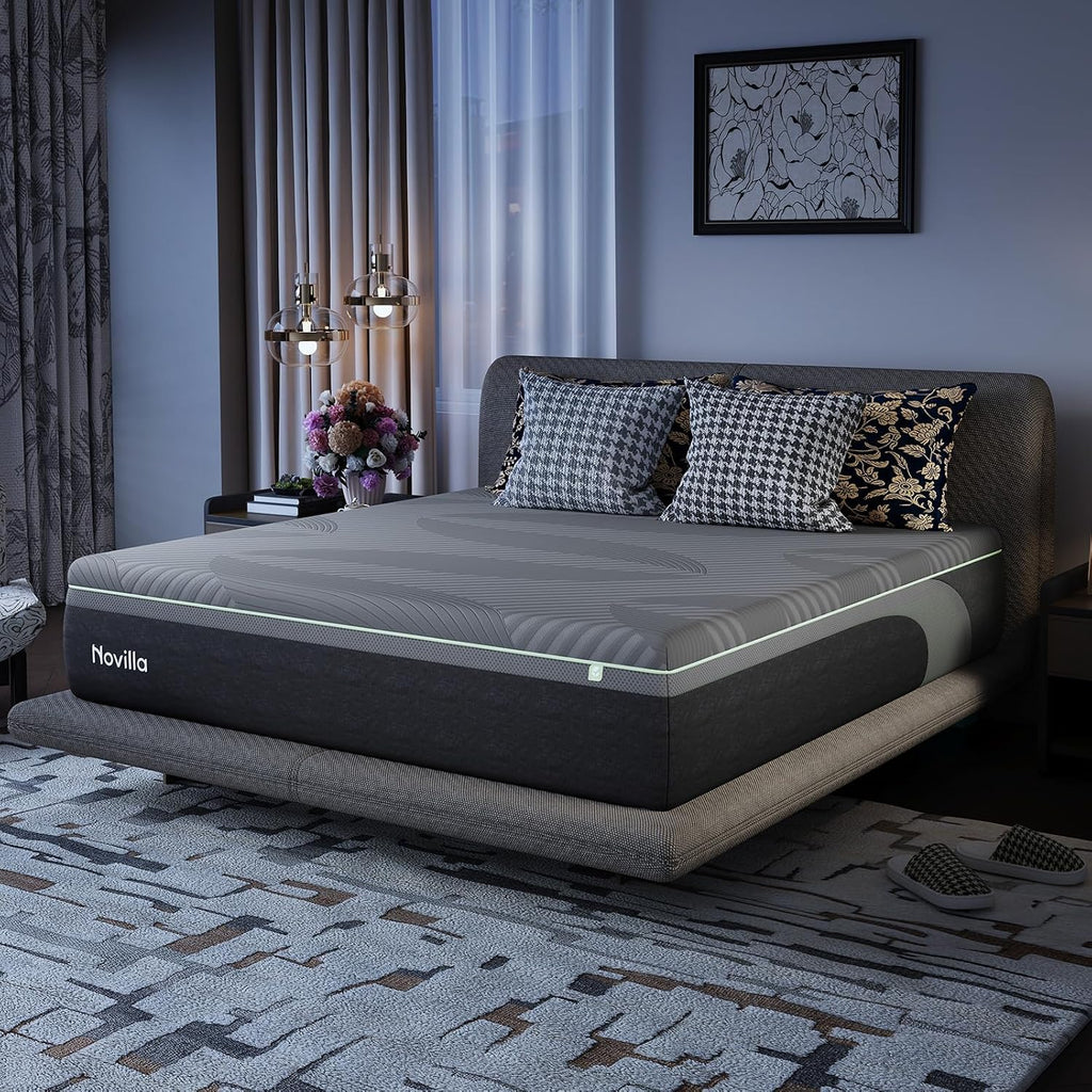 AiryFlow 12 Inch Queen Size Mattress, Queen Memory Foam Mattress | for Cool Night & Spinal Alignment, Pressure Relief