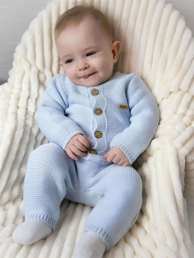 Baby knitted overalls - romper - knitwear jumpsuit, blue