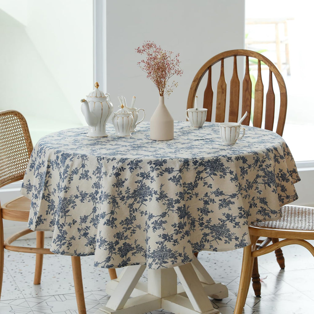 Pastoral Round Table Cloth 100% Polyester Fabric 60 Inch Diameter