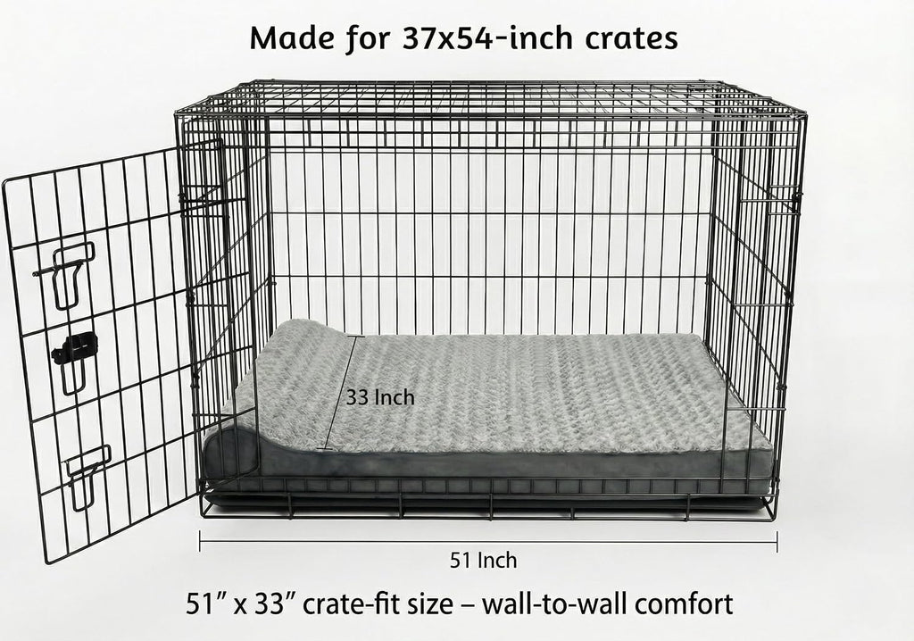 Orthopedic Dog Bed for Large Dogs that Won't Go Flat - 45D Memory Foam, XXL & 54" Crates, Washable Waterproof