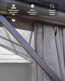 GarveeLife Hardtop Gazebo 12 ft x20 ft for All Weather, Double Polycarbonate Sheets Roof, Aluminum Alloy Frame, Net