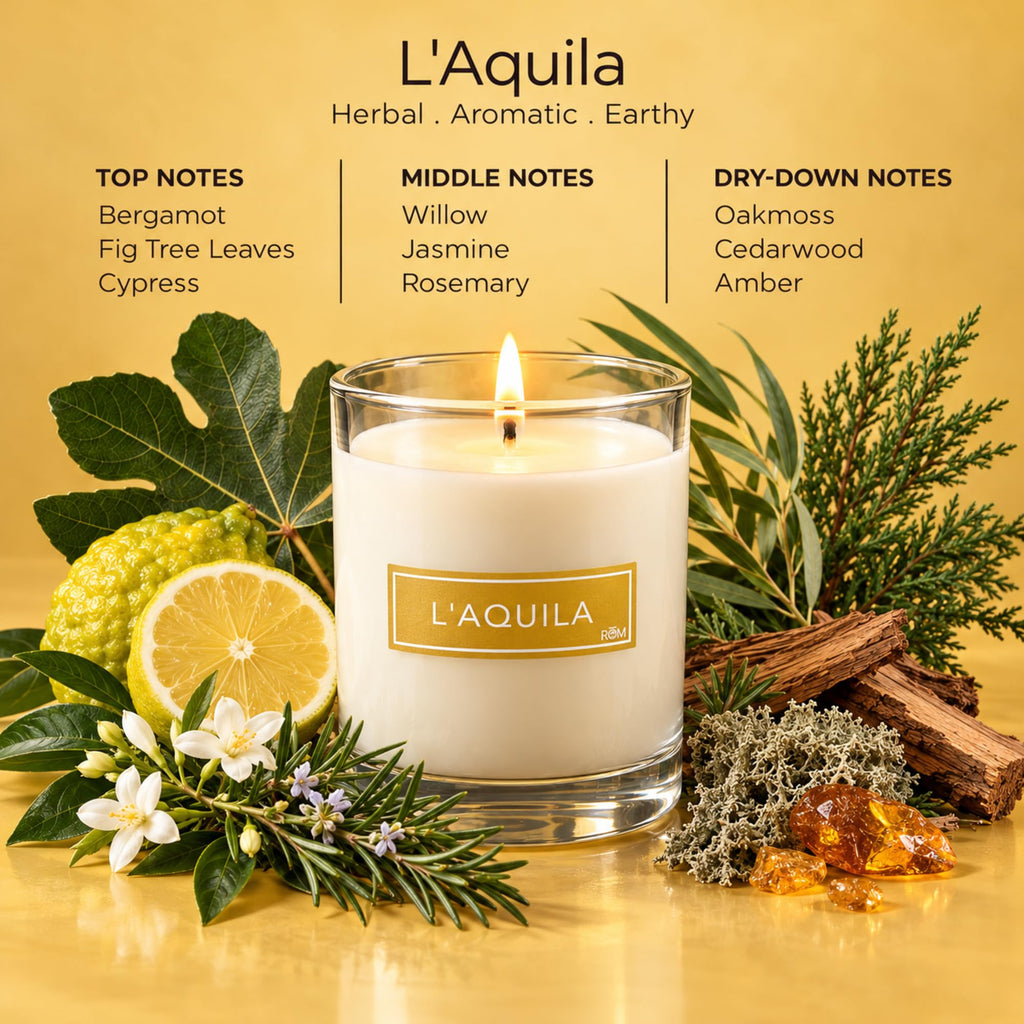 L'Aquila Fig and Bergamot Candle, Plant-Based Wax, 9oz
