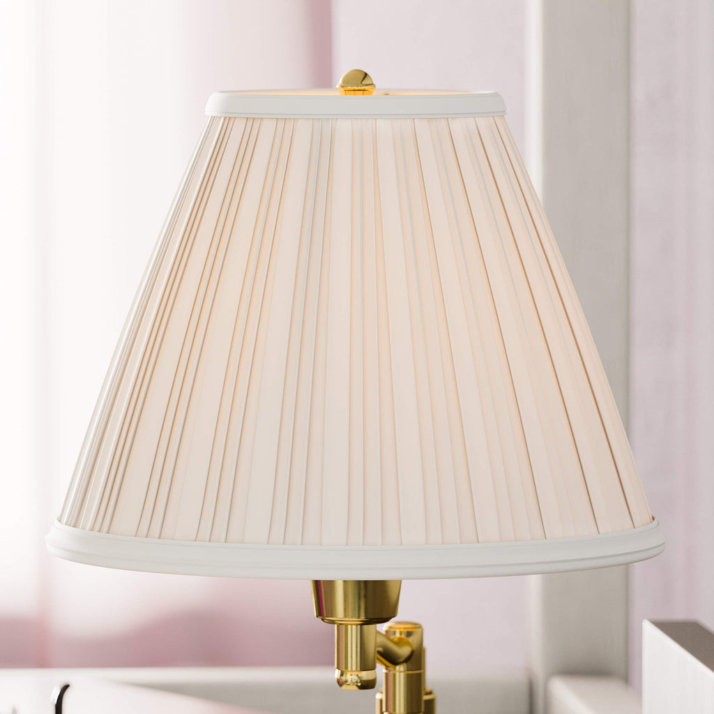Classic Swing Arm Swing Arm Desk Lamp with Polished Brass Finish, Classic Style, 16" Height, 16" Width, 12.5" Depth