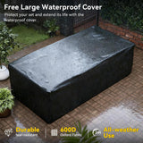 Aoxun Patio Furniture Set, 7 Piece Outdoor Sectional Sofas with Waterproof Cover