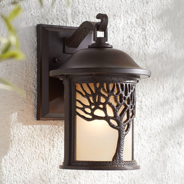 Mission Tree 12 1/4" Bronze Rustic Outdoor Wall Light Fixture