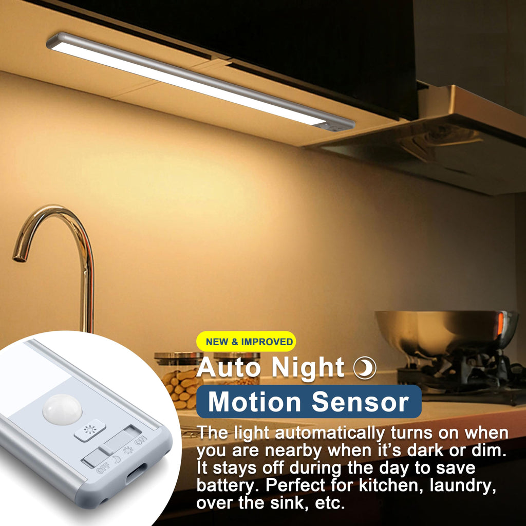 Under Cabinet Lighting, 40 LED Motion Sensor Light Indoor Rechargeable, 1800mAh Closet Lights Battery Operated