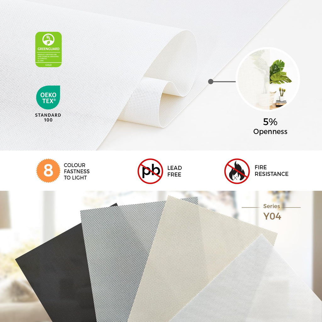 Smart Motorized Solar Shades with Remote, UV Block Custom Size
