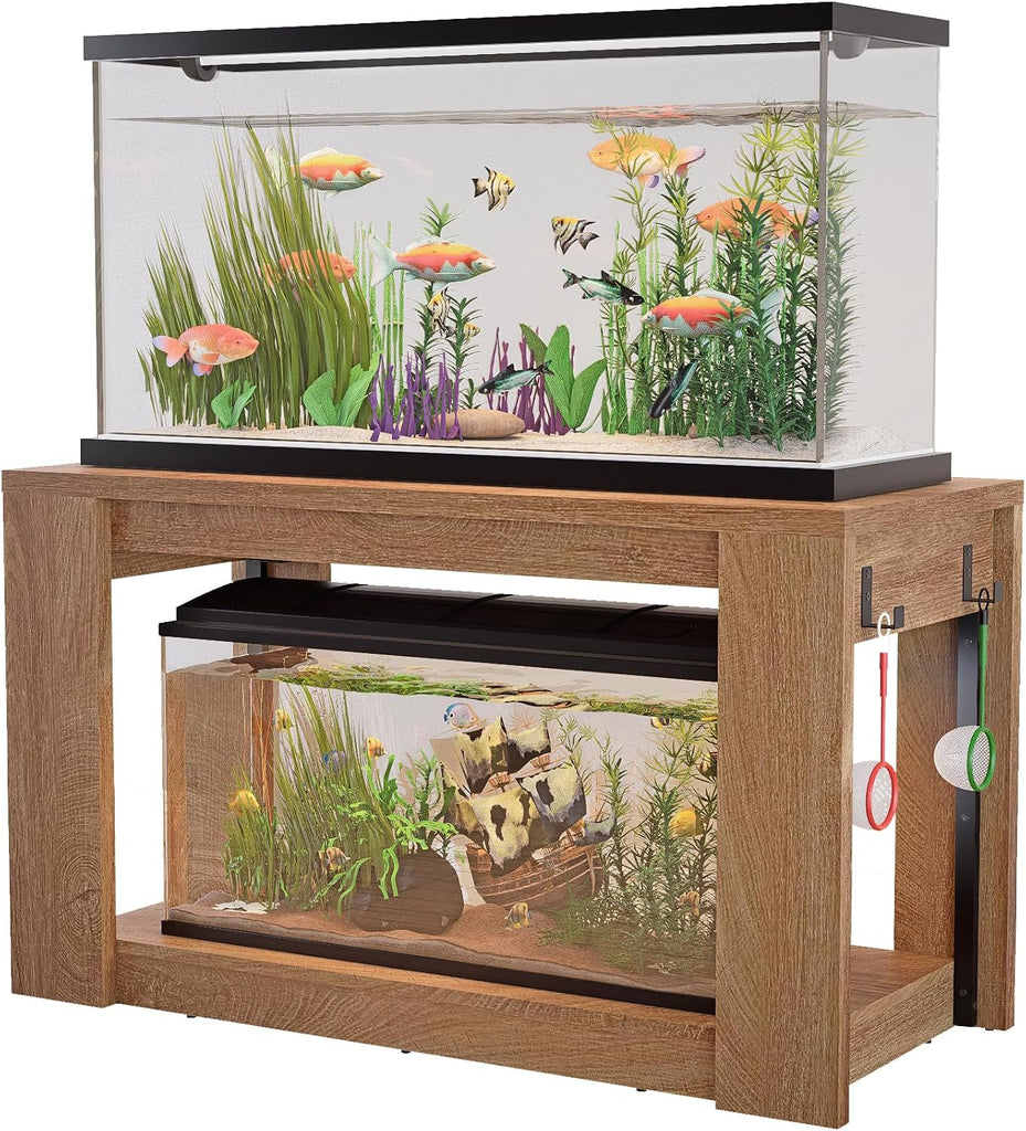Heavy Duty Fish Tank Stand, 75-120 Gallon Aquarium with Power Outlet