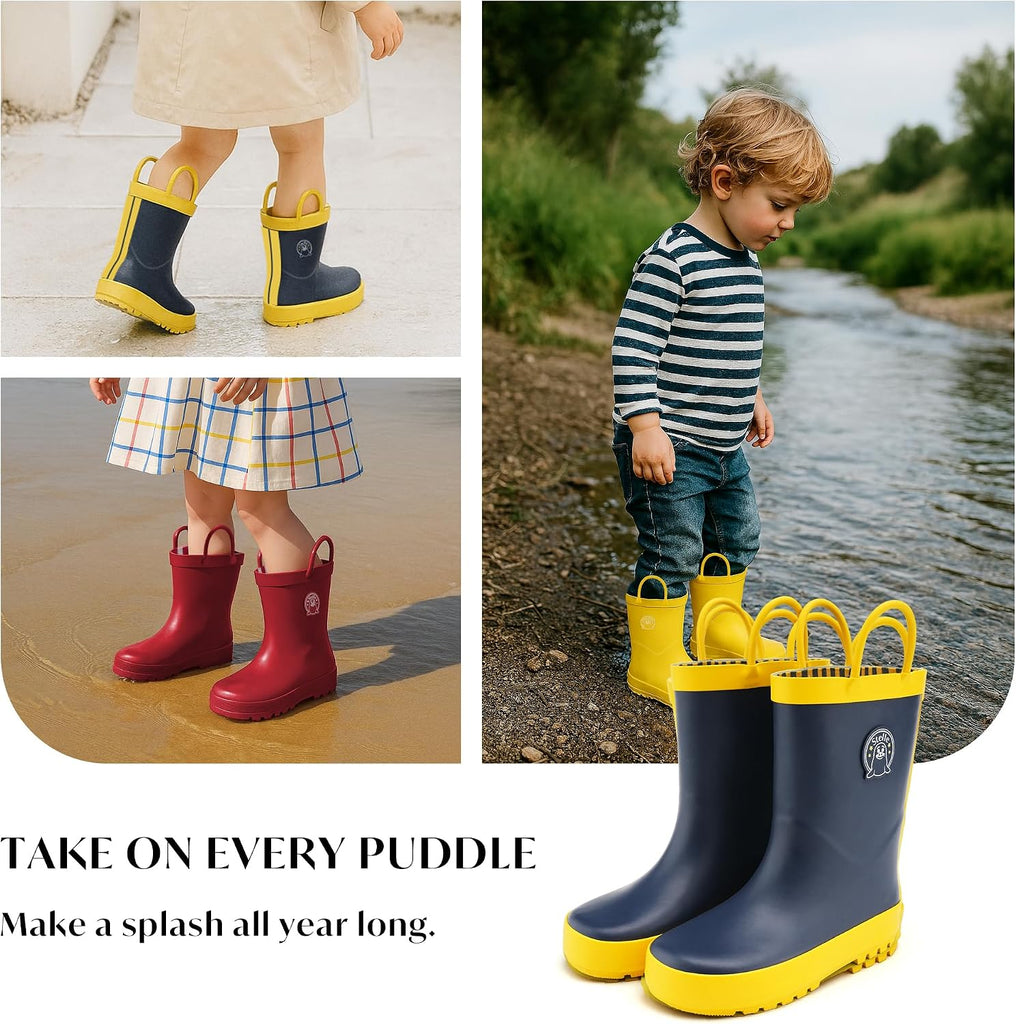 Kids Rain Boots for Boys Girls Outdoor Play and Rainy Days