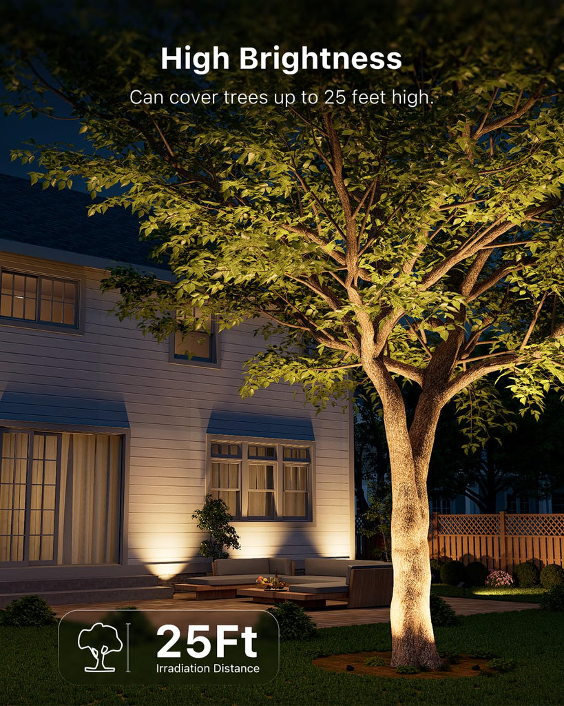 8 Pack Warm White Low Voltage Well Lights with Glare Shield Design