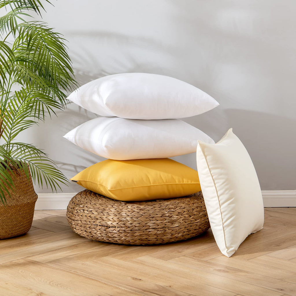 Pack of 2 Outdoor Pillow Inserts Waterproof Throw Pillow Premium Fluffy Decorative Cushion Square Inner Soft