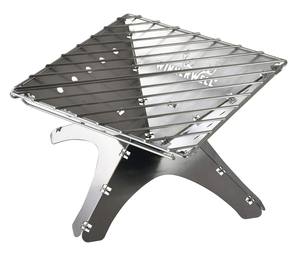 Medium Flat Firepit Foldable Stainless Steel Camping Fire Pit, AISI 304 Portable Firepit for Camping Overlanding