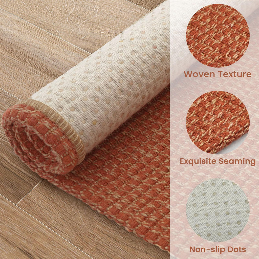 Woven Runner Rug 3x10 Ft Washable Runners s Long Non Slip Rubber Backed Kitchen Runner Braided Indoor Floor Carpet