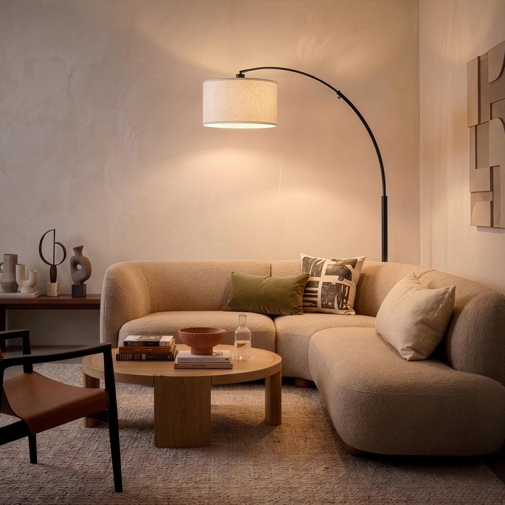 Logan Arc Floor Lamp, Bright Standing Lamp s, Offices & Bedrooms, Modern Living Room Décor, Tall Hanging Floor Lamp