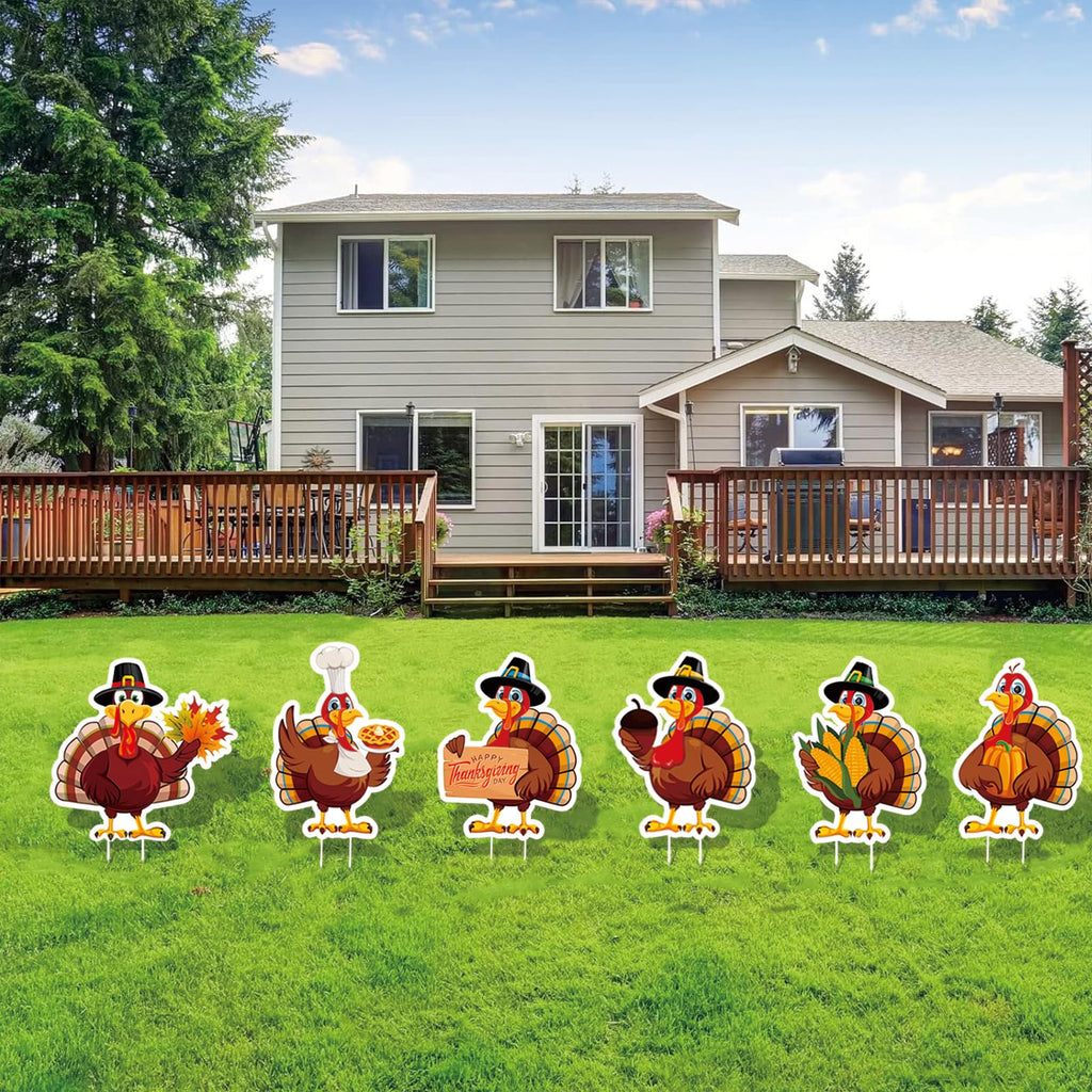 Thanksgiving Turkey Yard Signs, Outdoor Decorations for Lawn Garden