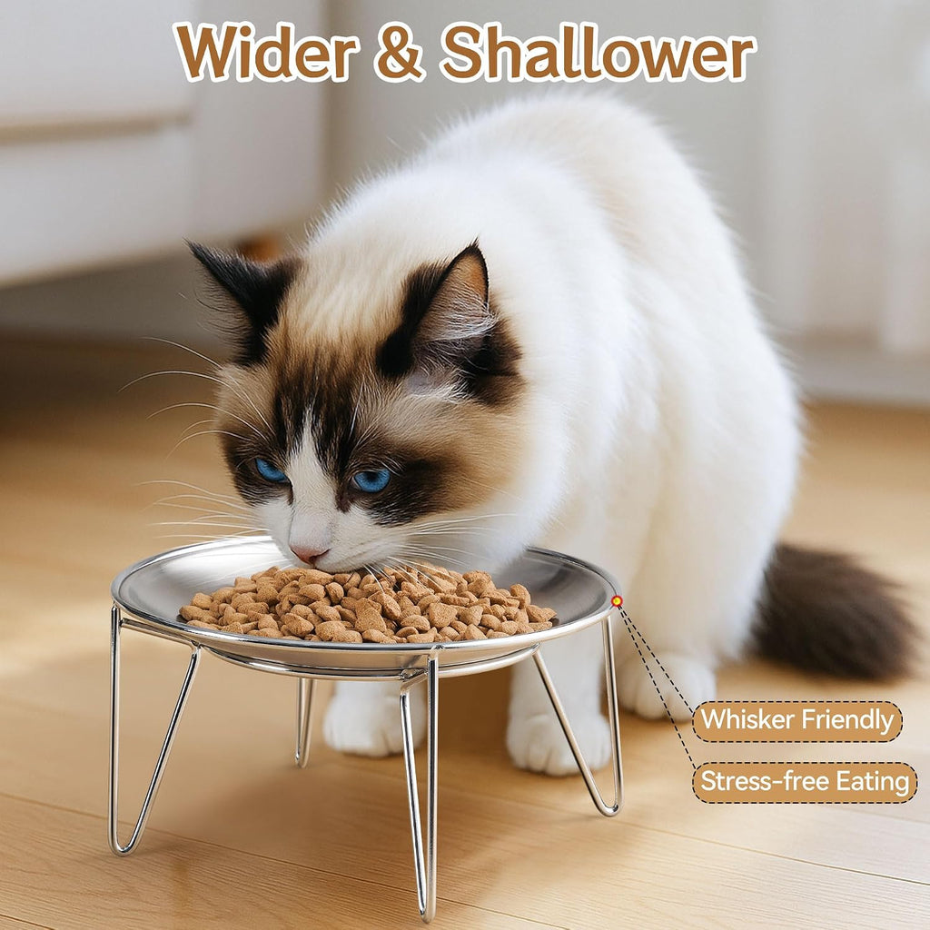 Elevated Cat Bowls with Metal Stand 2 Pack