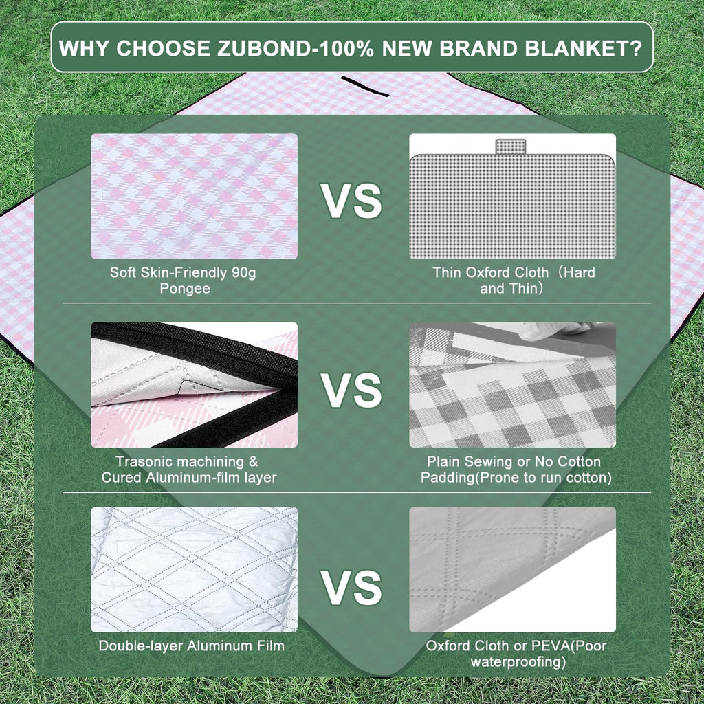Picnic Blankets Waterproof Sandproof Foldable & Machine Washable, 80''x100'' Extra Large Beach Blankets, Simple