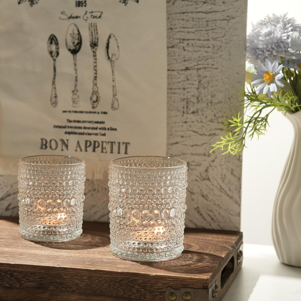 6 Pack Votive Candle Holders, 2.7x3.5 Inch Large DIY Wax Candle Holder