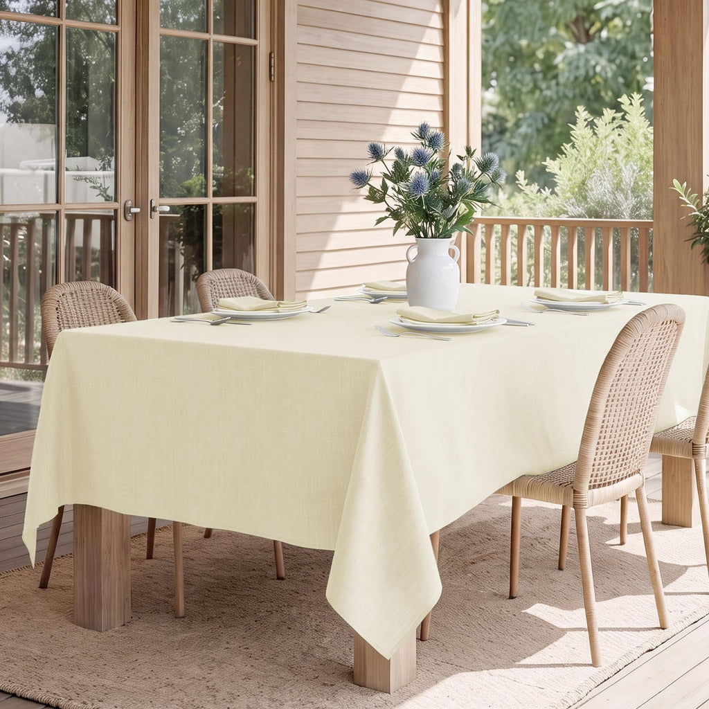 Rectangle Tablecloth 60x120 inch Linen Textured Waterproof Table Cloth Stain and Wrinkle Resistant Washable