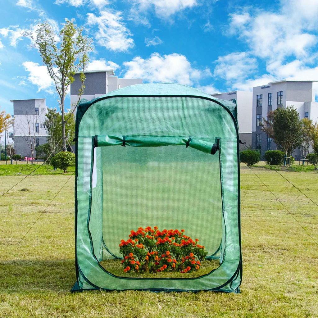 Pop Up Greenhouse Tent, Portable X-Large Walk-in Flower House, Indoor Outdoor Gardening Plant Sunshine Room with PE
