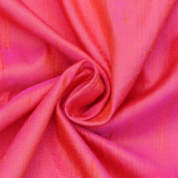 Coral Pink Silk Dupioni Fabric By The Yard, 17 Continuous Yards 41 inches Width Slubbed Dupioni Silk Solid Color Pink