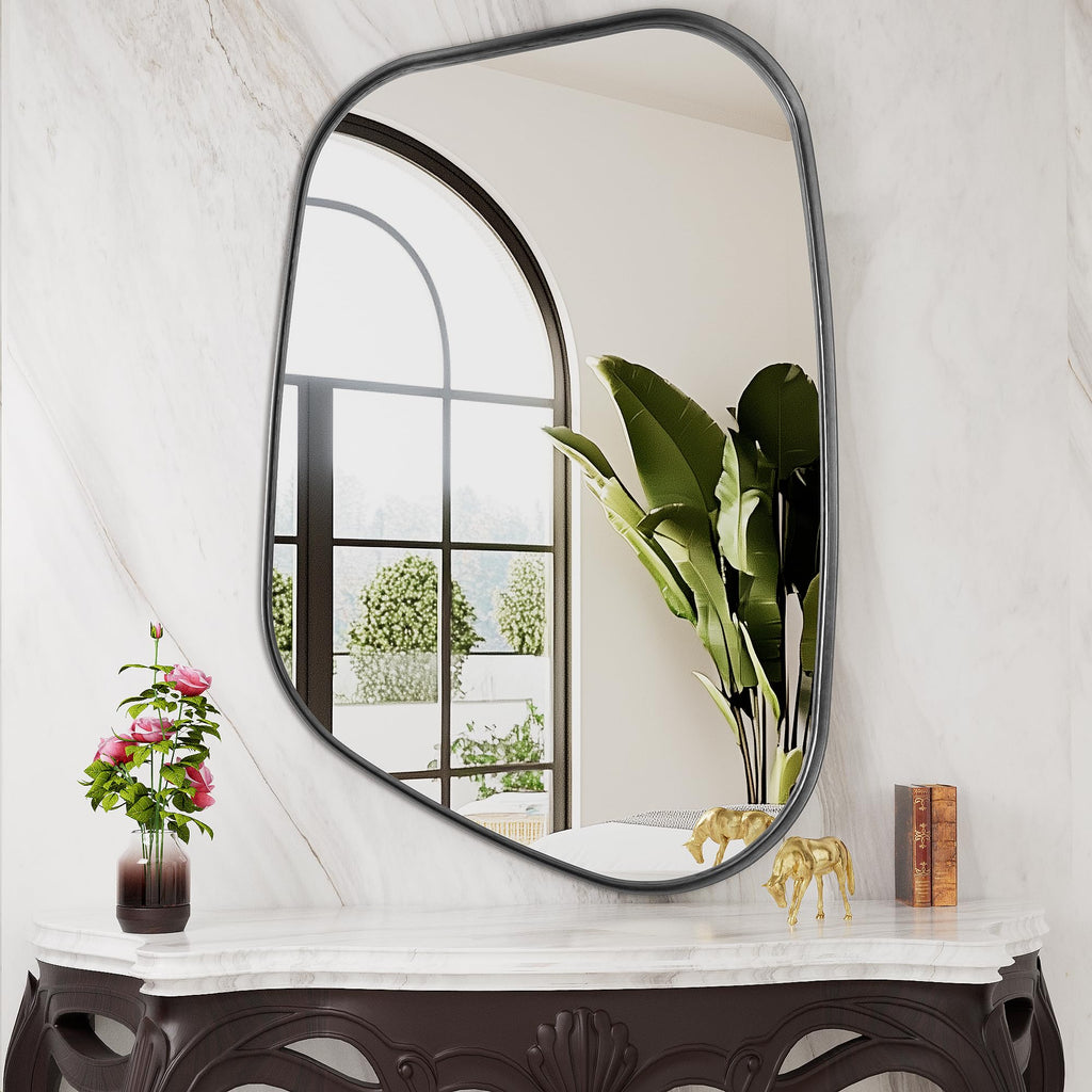 Irregular Wall Mirror 26"x40" Bathroom Mirrors Asymmetrical Artistic Decorative Bedroom Bathroom Hallway