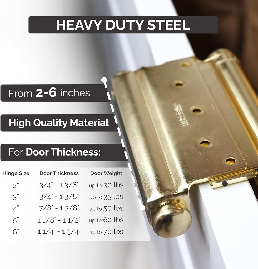 Adjustable Double Action Spring Hinge, Saloon, Swinging or Cafe Door Hinges
