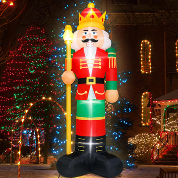14FT Christmas Inflatables, Giant Christmas Blow Up Nutcracker Decor