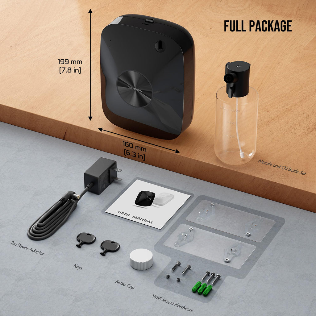 ANA Smart Waterless Essential Oil Diffuser for Large Room, Black