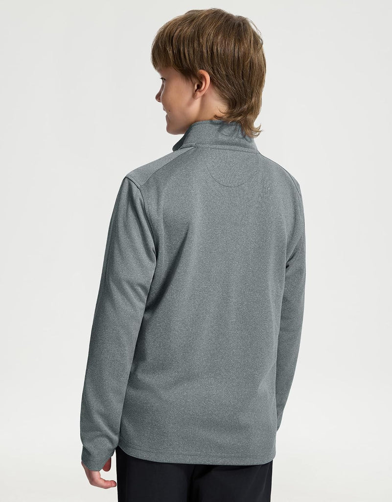 Boys Quarter Zip Pullover Mock Neck Midlayer Golf Kids Sweatshirt