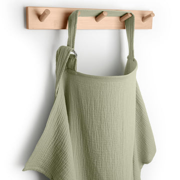 Muslin Nursing Cover - 100% Muslin Breastfeeding Cover Sage