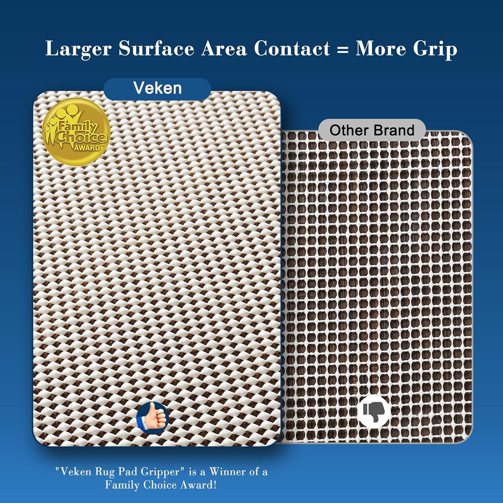 9x12 Ft Rug Pad Gripper for Hardwood Floors, Non Slip Rug Pads for Area Rugs, Thick Rug Grippers for Tile Floors - Set of 99