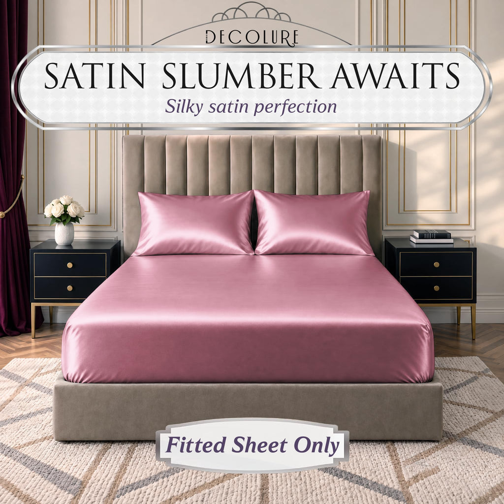 Satin Fitted Sheet Full Size | Softer Than Silk | Luxury 1 Pc Set