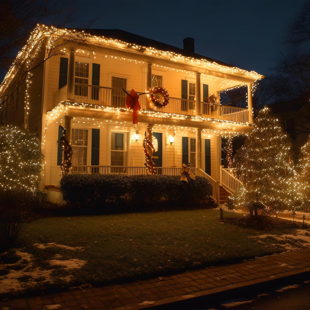 Extra Long Christmas Decorative Outdoor String Light 197 Feet 600LED 8 Modes Indoor Lights with Timer, Outdoor Indoor
