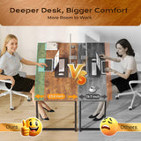 47 X 24 Inch Computer Desk with Deeper Desktop, Gaming Office Writing Work Desk, Study, Bedroom, Work from Home