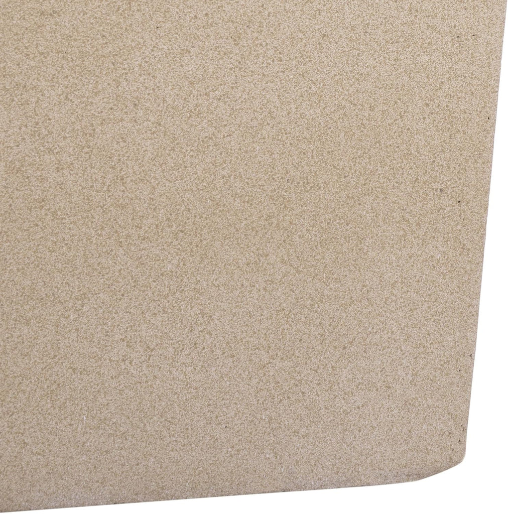 Outdoor Patio Furniture Collection - Paloma Beige Ficonstone Tall Planter Pot, Modern Square Plant Container, Fully