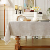 Rustic Tablecloth Cotton Linen Waterproof Tablecloths Washable Table Cloths Dining,Party,Holiday,Chr