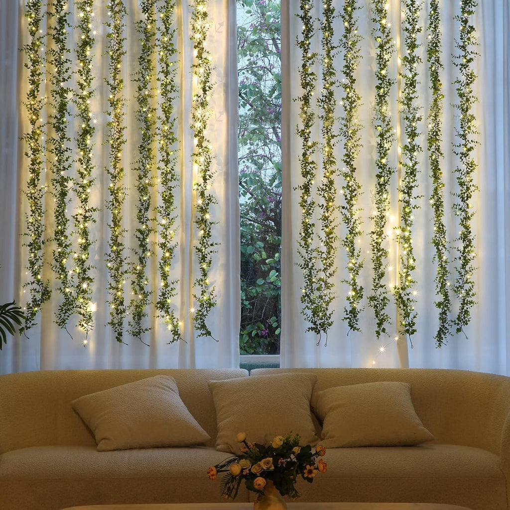 Eucalyptus Garland 60Ft Fake Vines Artificial Greenery Garland - Set of 10