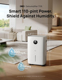 110-Pint Smart Dehumidifier for Basement, 4500 Ft² for Large Room, 2 Gallon Water Tank