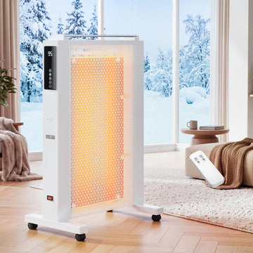 35" Space Heaters for Indoor Use, 1500w Electric Mica Heater, 3 Sides Heating, 12H Timer, Remote, 3 Modes, Safety
