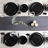 Celina Stoneware 32 Piece Modern Dinnerware Set, Plates and Bowls, Black Matte, Service for 8